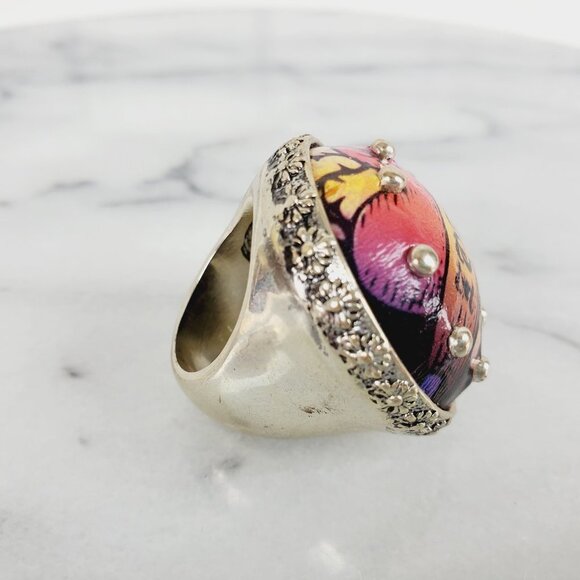 LOVE Tattoo Print Round Chunky Thick Ring‎ - Picture 7 of 7